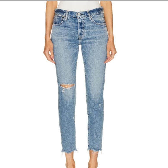 Moussy Vintage Depew Distressed Raw Hem Mid Rise Skinny Jeans - Picture 1 of 12